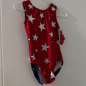 GK Red and White Star Leotard